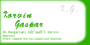 korvin gaspar business card